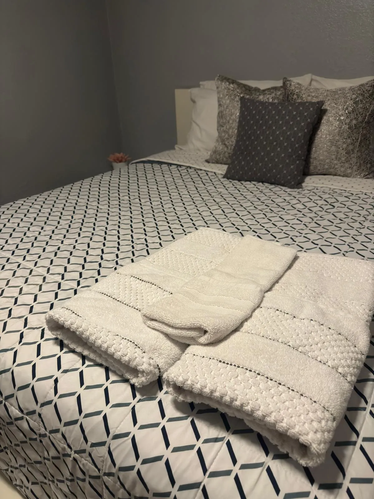 Towels folded and placed — real LOOM cleaning work
